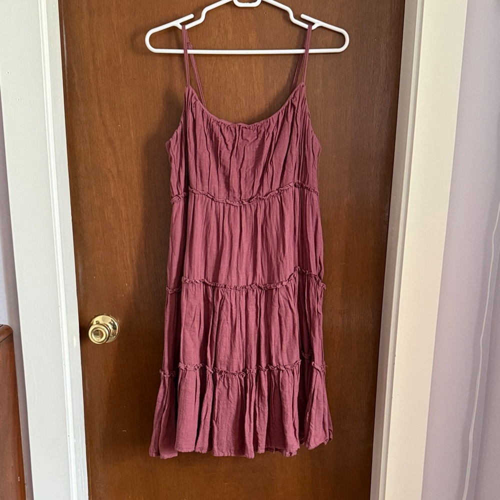 Lucky Brand Mauve Tiered Spaghetti Strap Dress